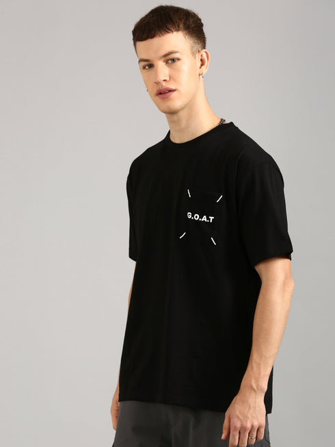 Black Printed Oversized T-shirt